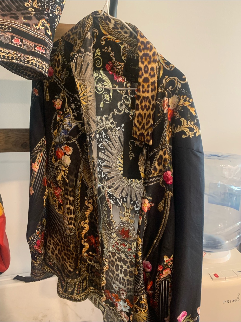 Men Camilla Gothic Goddess Print Men Silk Shirt and short set